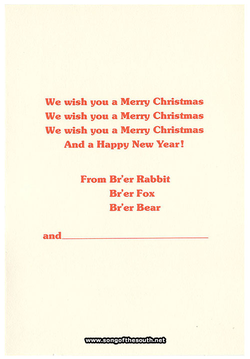 Brer Christmas Hallmark Card