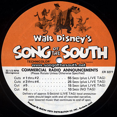 Song of the South Commercial Radio Announcements
